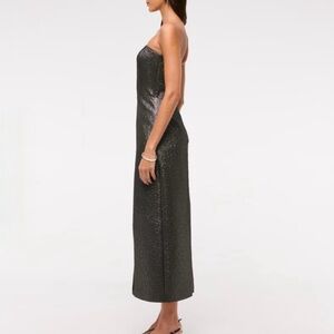 the a&f camille strapless godet midi dress Abercrombie & Fitch The A&F Camille Strapless Godet Midi Dress
